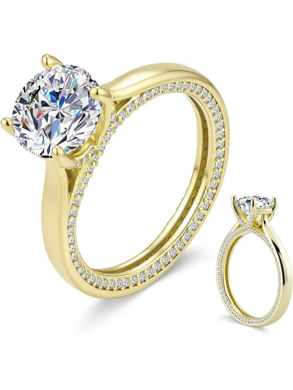 Stunning 1.2-2CT Moissanite Engagement Ring, Halo Solitaire Promise Ring for